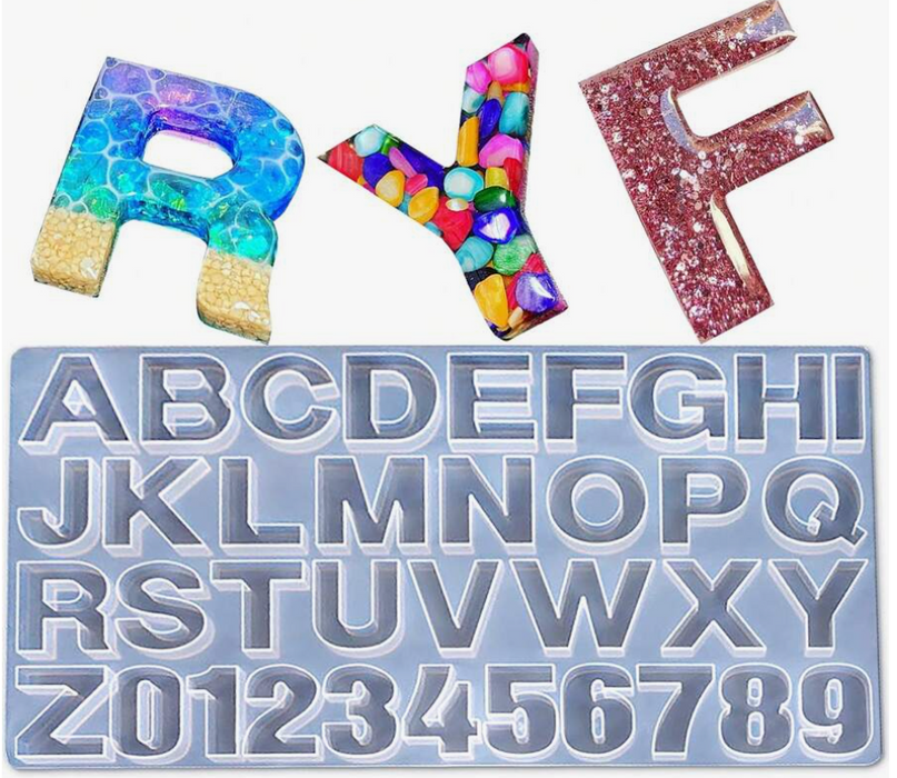 Large Letter A to Z Mold Alphabet & Number Silicone Mold
