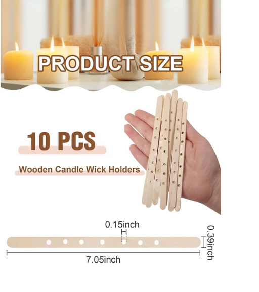 10pcs 18cm -7-Hole Wooden Wick Holder for Candle Making | candle - Resinarthub