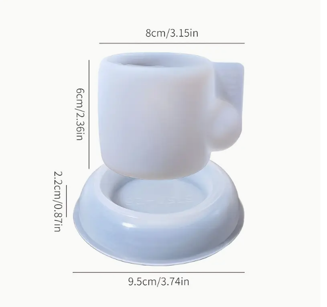 Cup & Saucer Shaped Silicone Mold for Jesmonite Art