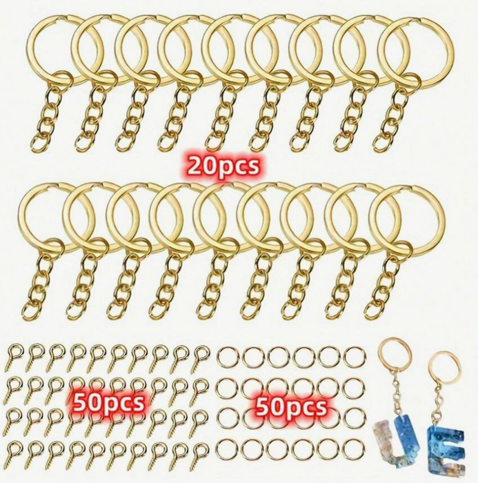 120pcs of Keychain Ring Set for Resin Art