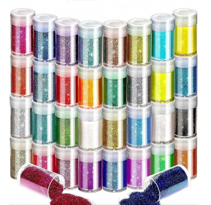 32 وعاء من اللمعان الهولوجرافي للفن (3 أنواع)