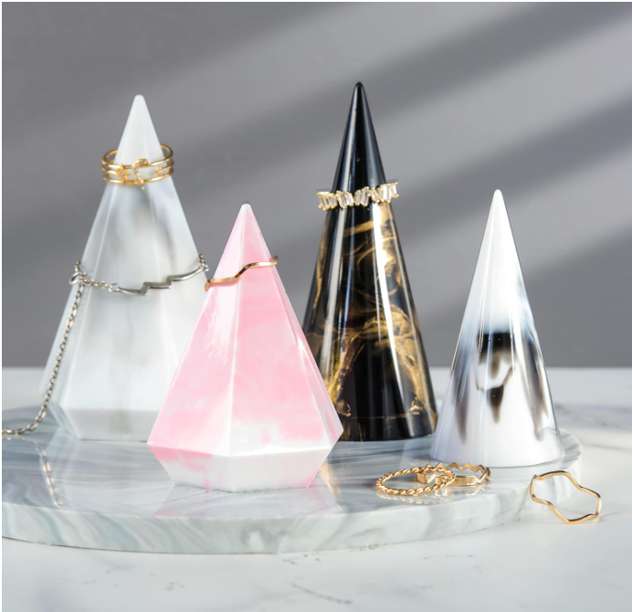 Geometric Diamond Shaped Ring Holder Silicone Mold for Resin Art