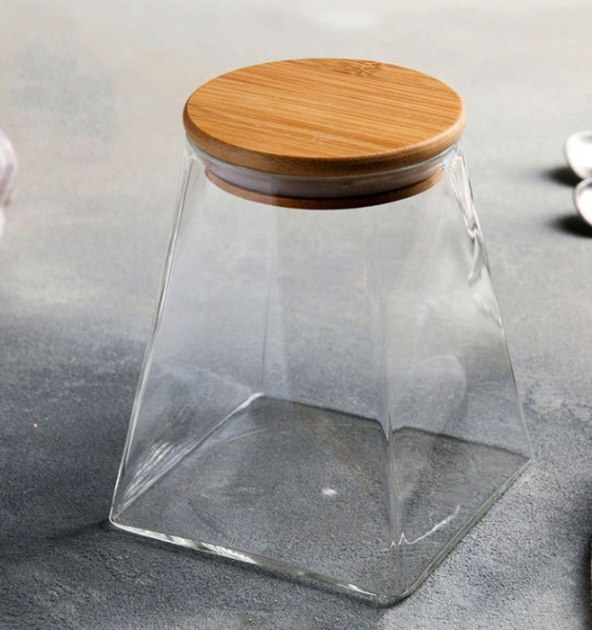 جرار زجاجية على شكل هرم لصنع الشموع (300ml)