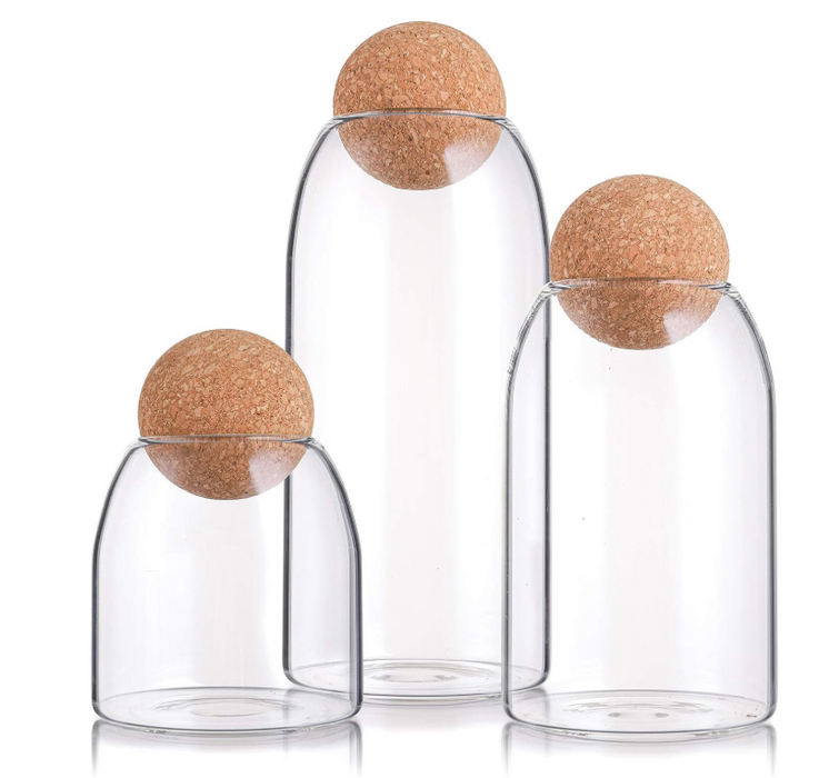 Glass Candle Jar For Candle Making With Ball Cork Lid