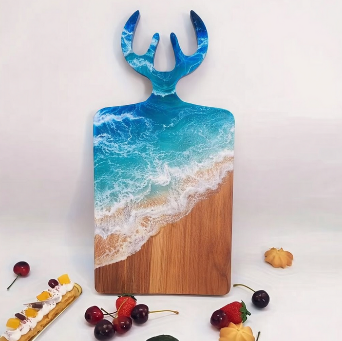 لوح جبن مستطيل من الأكاسيا لفن الراتنج