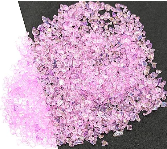 Pearlish pink color crushed stones for resin art-250gms
