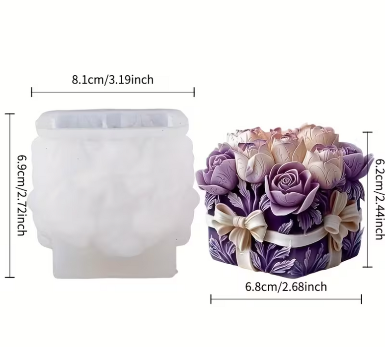 قالب سيليكون على شكل باقة ورد لصنع الشموع