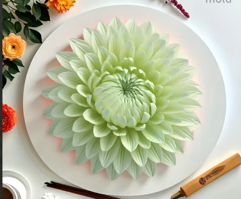 Royal Chrysanthemum Shaped Silicone  Mold for Candle Making