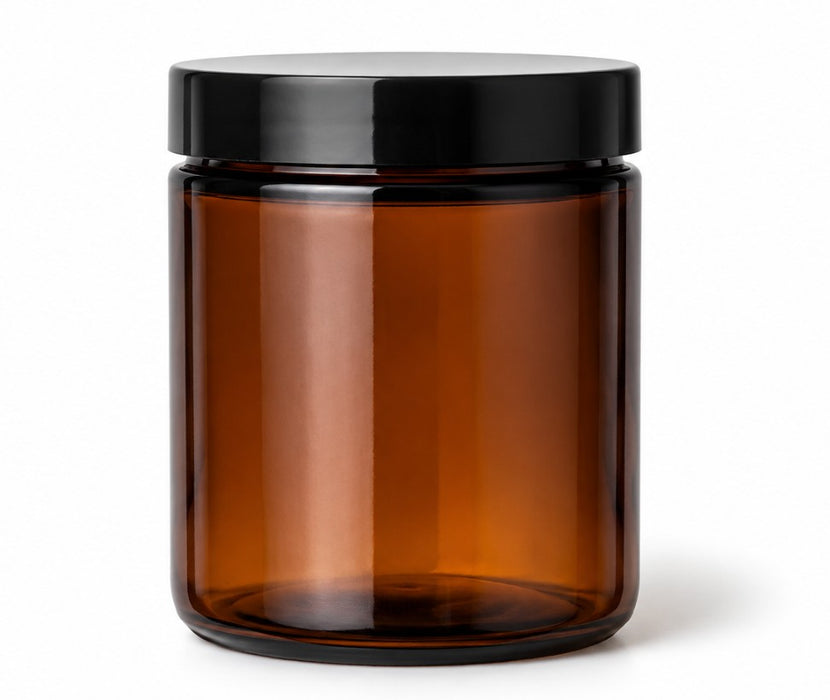 Amber Color Glass Jar with Metal Lid for Candle Making