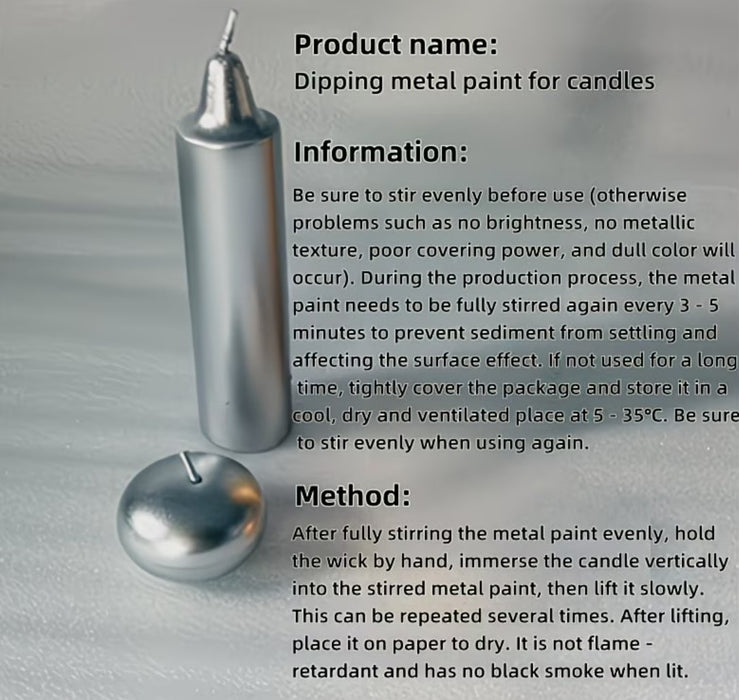 Silver Color Candle Dip Metallic Paint for Candle Making - 100g