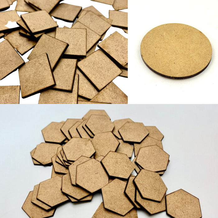 MDF Wood Coasters (10cm) 10pcs per pack - 3 style