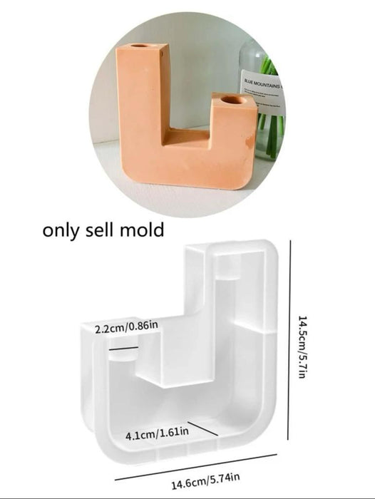 U Block Silicone Candle Holder Mold | Mould - Resinarthub
