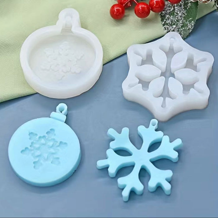 Snow flakes Tag Silicone Mold For Resin Art (2 variants) | Mould - Resinarthub
