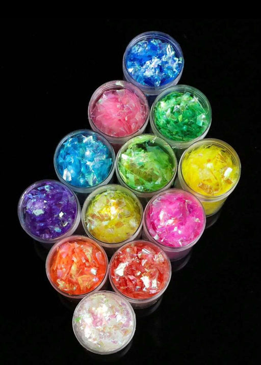 12 Bottles Irregular Glitters For Resin Art | Fillings - Resinarthub