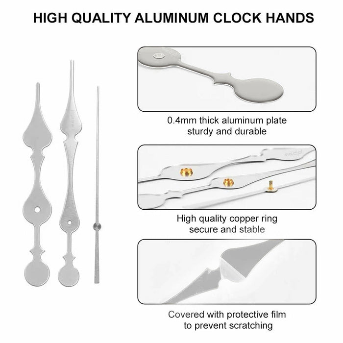 Clock Hands/ Needles Aluminium Large Needle Gold and Silver |  - Resinarthub