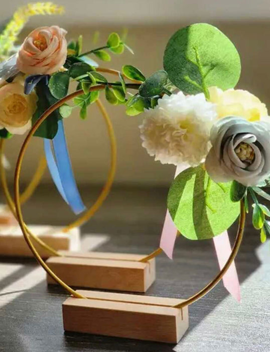 Golden Hoop with Wooden Stand for Resin Decor |  - Resinarthub