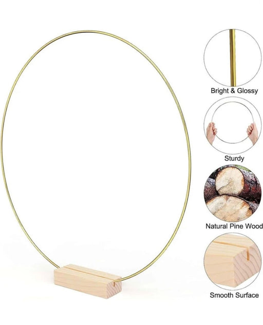 Golden Hoop with Wooden Stand for Resin Decor |  - Resinarthub