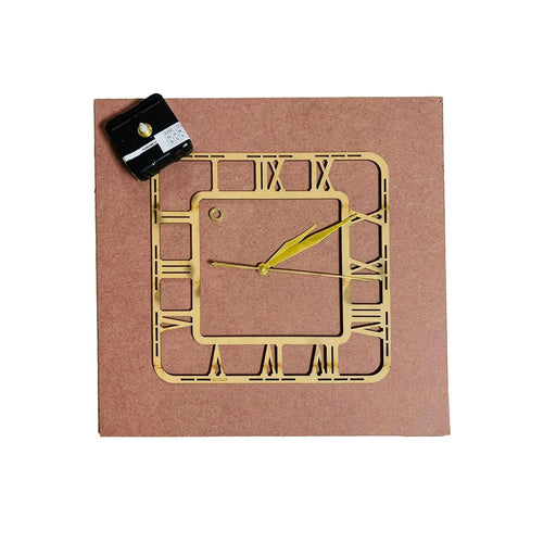 Square Shaped Roman Clock Number Acrylic Cutting(Gold) | Boards and Clock Accessories - Resinarthub