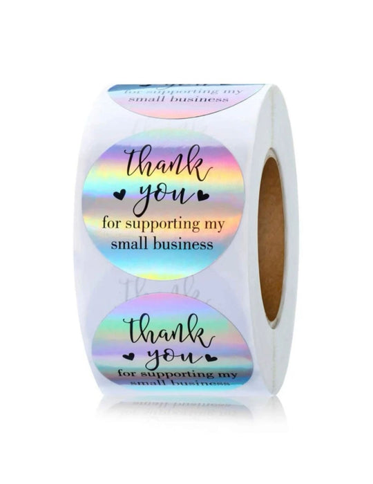 Rainbow Colored Thank You Sticker Roll for E-Com Packs | Tools - Resinarthub