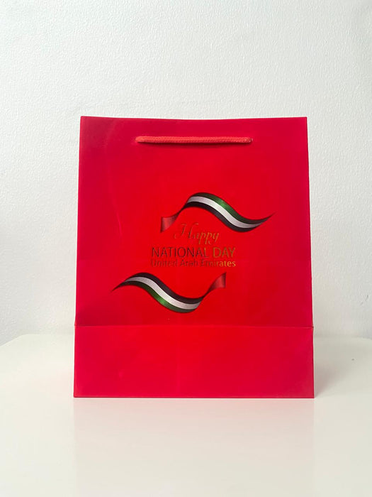 UAE National Day Themed Red Paper Bag Set for E-Com Packs