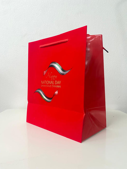 UAE National Day Themed Red Paper Bag Set for E-Com Packs