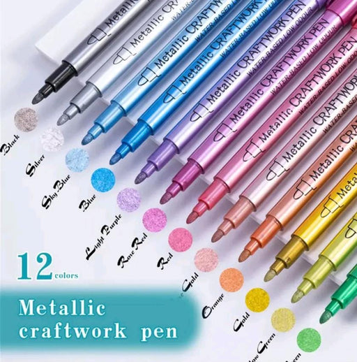 12pc Metallic Marker Pen for Resin Art | Tools - Resinarthub