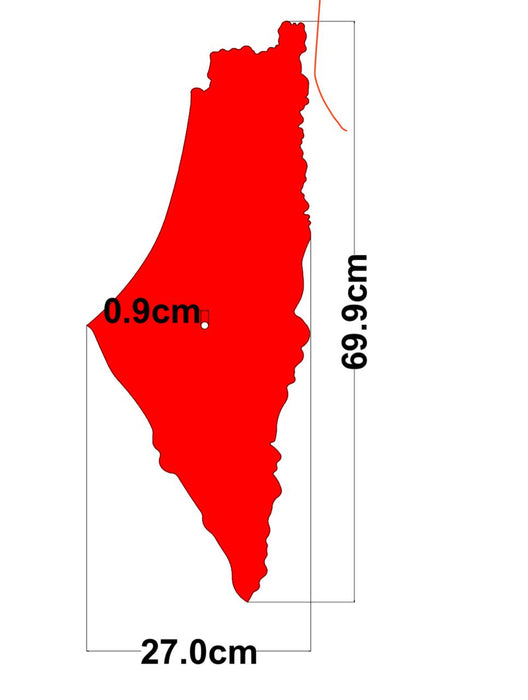 Palestine Map Shaped MDF Board for Resin Art