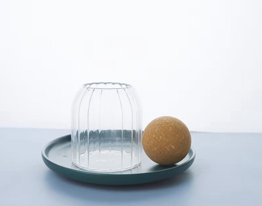 Cylindrical Dome Shaped Glass with Cork Lid for Candle Making