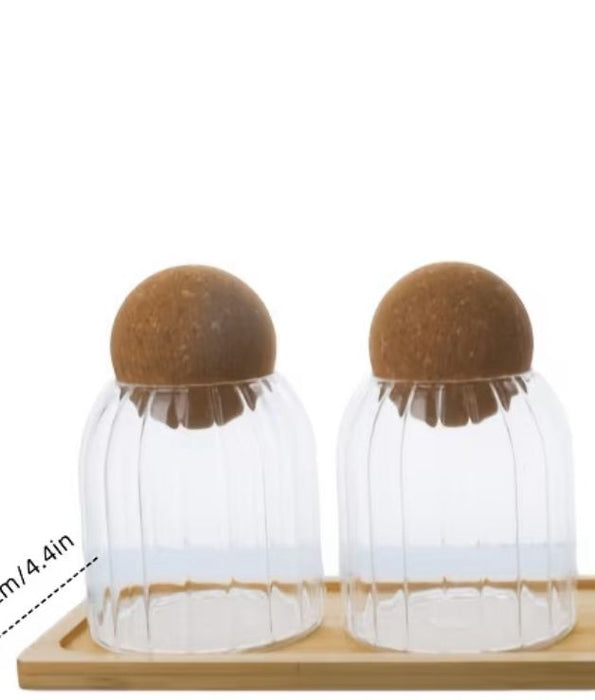 Cylindrical Dome Shaped Glass with Cork Lid for Candle Making