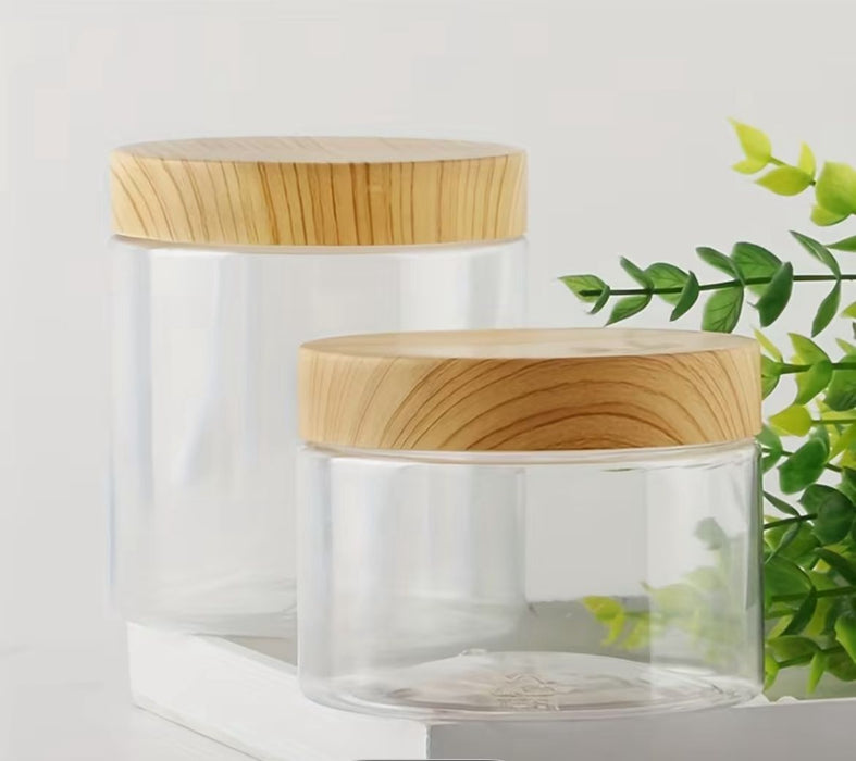 Wood Top Cylinder Shaped Glass Jar for Candle Making
