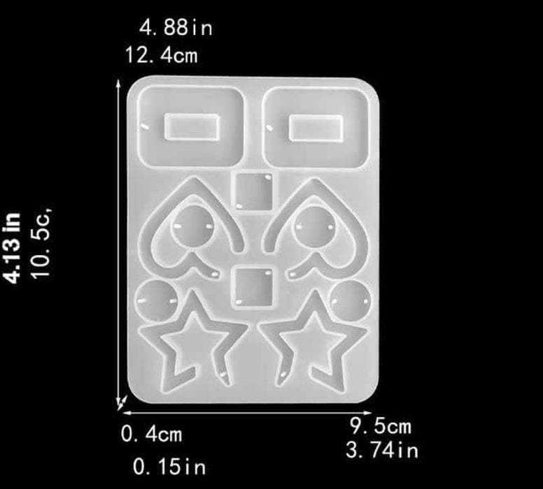 Multiple Shaped Earring Silicone Mold for Resin Art