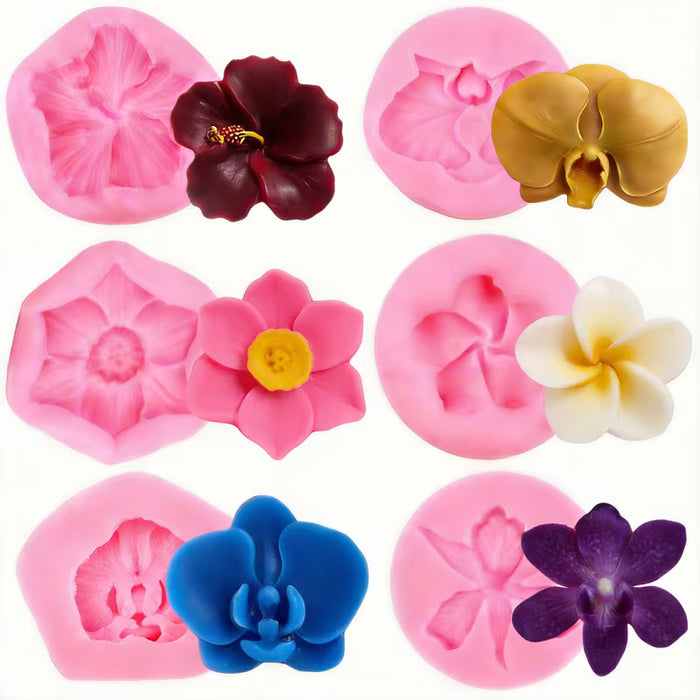 6pcs 3D Flower Mold Set for Candle Making