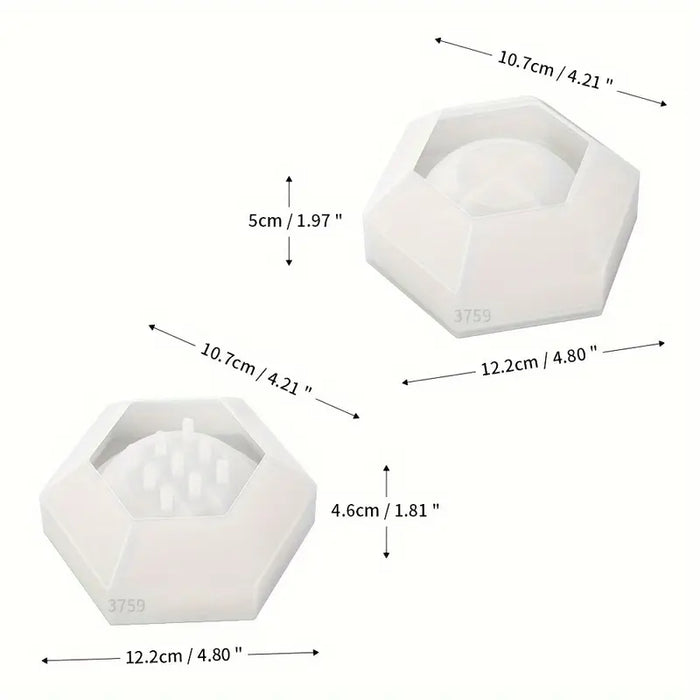 Geometric Incense Silicone Mold for Jesmonite Art |  - Resinarthub