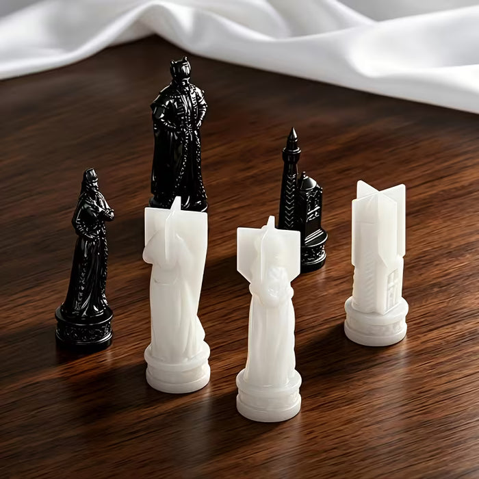 European Style 3D Chess Silicone Mold for Resin Art