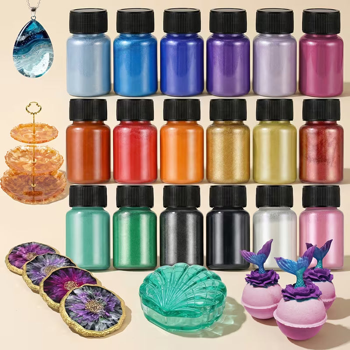 18 Colors Mica Powder Set for Resin, Soap & Candle Making