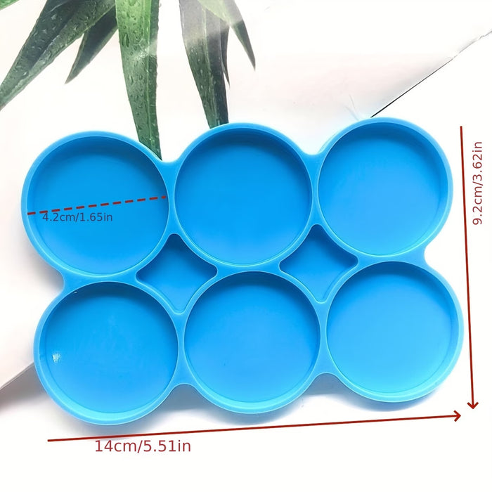Six-Hole Round Pendant Silicone Mold for Resin Art