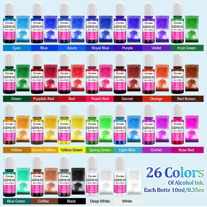 26pcs Concentrated Alcohol Ink Set for Resin Art