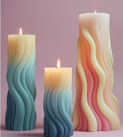 Twisted Pillar Candle Silicone Mold | Mould - Resinarthub