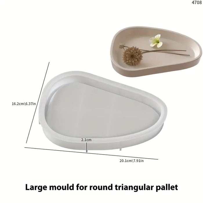 Round Triangle Dish Tray Decor Silicone Mold for Jesmonite Art