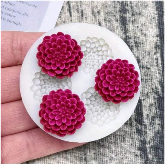 Dahlia Flower Shaped Silicone Mold For Candle Making | Mould - Resinarthub