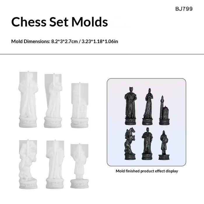 European Style 3D Chess Silicone Mold for Resin Art