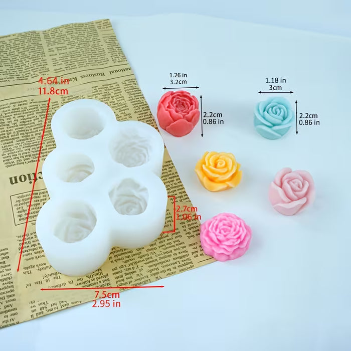 5 Set Floral Silicone Mold for Candle Making
