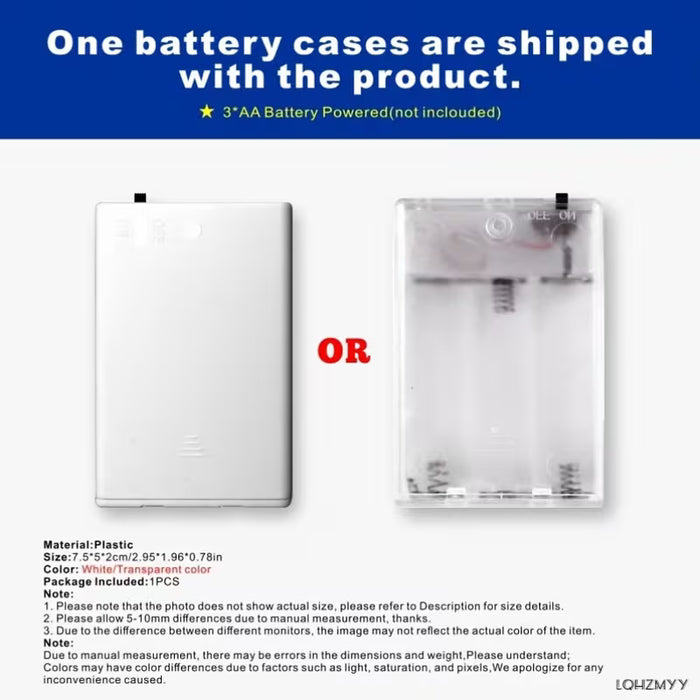 500cm Warm Light Strip Powered by a Battery Box (Without Batteries) with a Switch