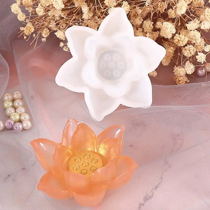 Lotus Blossom Shaped Silicone Mold for Candle Making