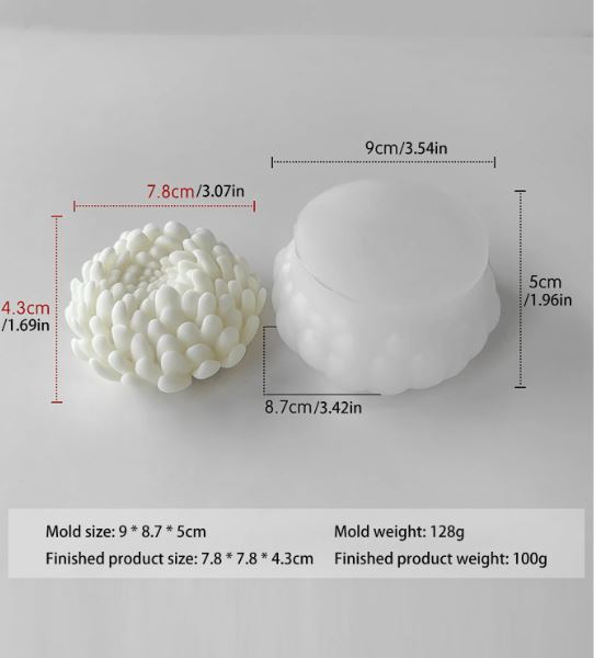 3D Chrysanthemum Flower Shaped Candle Silicone Mold | Mould - Resinarthub