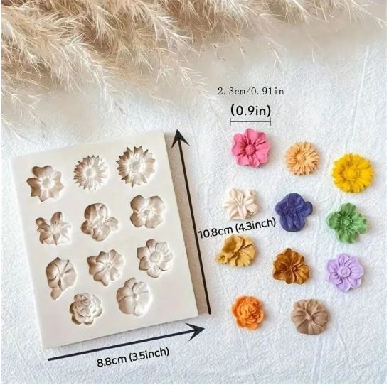 Flower Charms Silicone Mold for Candle Making | Mould - Resinarthub