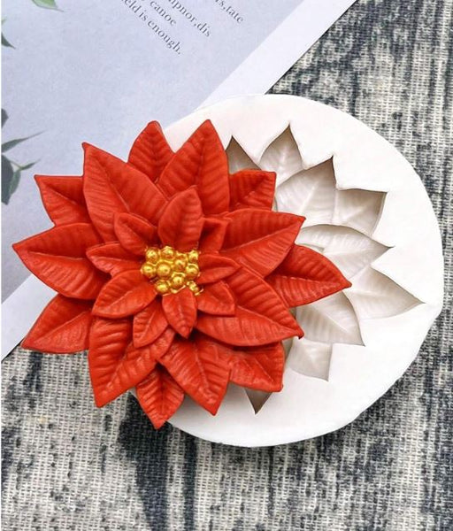 Poinsettia Christmas Flower Silicone Mold for Candle Making | Mould - Resinarthub