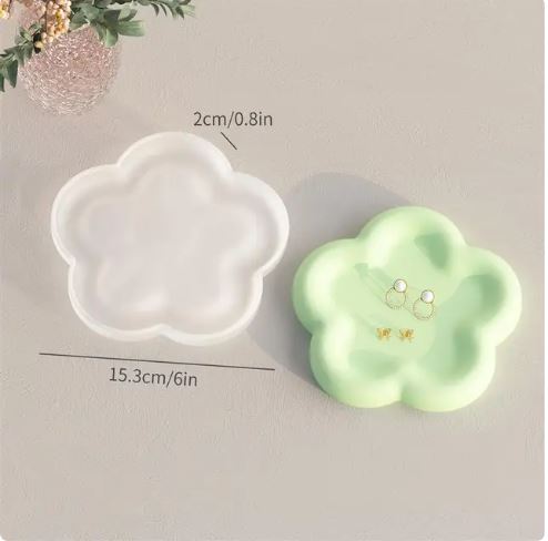 Flower Shaped Tray Silicone Mold for Jesmonite Art | Mould - Resinarthub