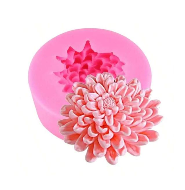 Chrysanthemum Flower 3D  Candle Silicone Mold | Mould - Resinarthub