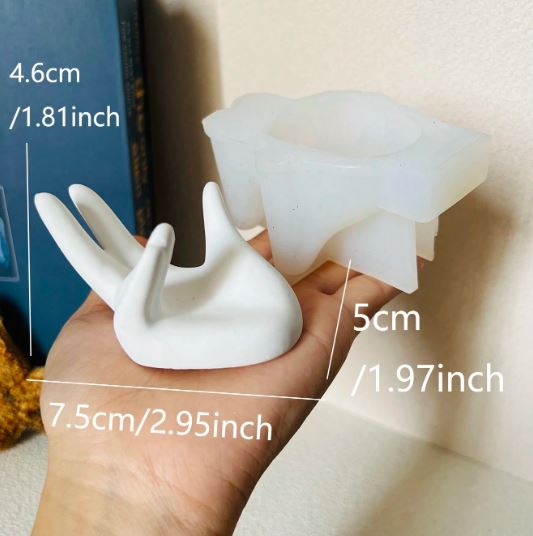 Palm Shaped Ring Holder Silicone Mold for Jesmonite Art